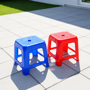 Modern Stackable Low Plastic <b>Stool</b> with Durable PP Construction for Space Saving Indoor/Outdoor Cafe Event Seating - Product Image 1