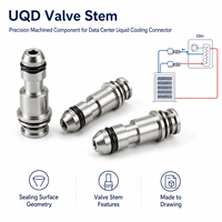 Tige de vanne en acier inoxydable UQD pour connecteur de refroidissement liquide de centre de données, sur mesure pour composant de précision tourné, usinage CNC