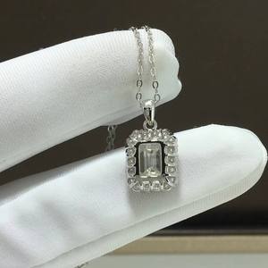 Collier AMBER JEWELS avec pendentif en zircon taille marquise en forme de fleur, perle d'eau douce, plaqué or 925, certifié GRA, chaîne classique - Product Image 3