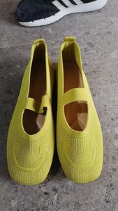 Zapatos planos Mary Jane con punta cuadrada para mujer, zapatos de ballet sin cordones, calzado cómodo informal de punto transpirable - Product Image 4