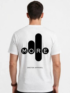 ONETEN <b>Men</b> <b>White</b> O-Neck <b>Short</b> <b>Sleeve</b> T-<b>Shirt</b> Back Letter Print Graphic Tee - Product Image 1