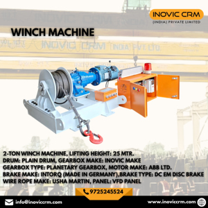 INOVIC CRM - Máquina de Cabrestante Eléctrico de Servicio Pesado de 1 a 3 Toneladas con Cable de Acero |   Equipo Industrial Amarillo para Elevación y Tracción OEM - Product Image 2