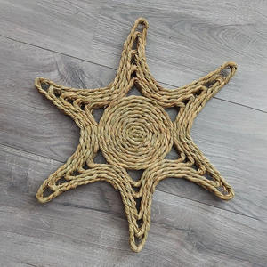 Flower Shaped Rattan Charger <b>Plates</b> Handmade Floral Placemat and Scalloped Table Decoration OEM ODM Available - Product Image 5