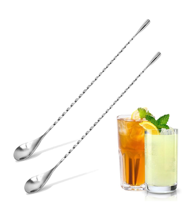 Cuillère à bar en acier inoxydable, agitateur à cocktail, cuillère à bar en acier inoxydable avec fourchette, cuillère à bar en acier écologique - Product Image 2