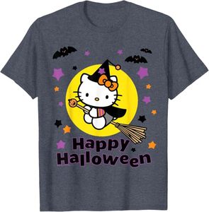 Camiseta con estampado de bruja de Halloween para hombre, camiseta informal de manga corta, cuello redondo de algodón, corte regular - Product Image 1