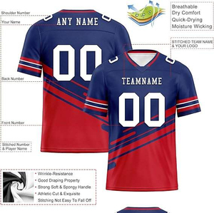 Maillot de football pour homme à col en V, impression sublimée, anti-transpiration, manches courtes, vêtements de sport pour adulte, maillot de football pour homme à col en V - Product Image 3