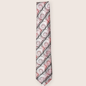 Corbata Premium Blanca con Puntos a Cuadros |   Corbata con Patrón Geométrico de Diseño para Hombre, Accesorio de Moda para Bodas, Negocios y Fiestas Formales - Product Image 2