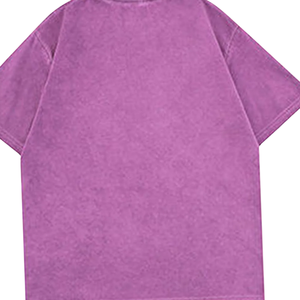 T-shirt oversize en coton/polyester délavé à l'acide, style streetwear, avec logo personnalisé sur le devant, vintage, manches courtes, col rond, 220g - Product Image 5