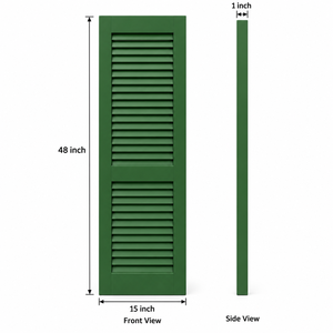 Persianas de Madera Maciza Personalizadas con Rejillas Fijas Verdes para Ventanas Exteriores, Estilo Europeo, Decoración de Casas y Granjas - Product Image 2