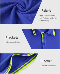 Camisas Polo para Hombre de Secado Rápido, con Logotipo Personalizado al por Mayor, 100% Algodón, Tejido de Poliéster Transpirable, Patrón Sólido Bordado - Product Image 6