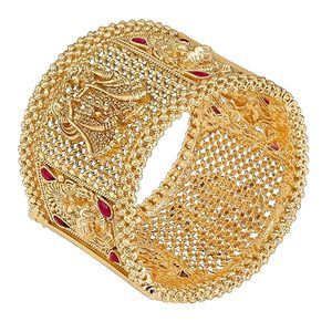 24K Gold Plated Zinc Alloy Cuff <b>Bracelet</b> Emerald Cut <b>Crystal</b> Rhinestone Flower Pattern Women's Party Jewelry Claw Setting 0.3m - Product Image 4