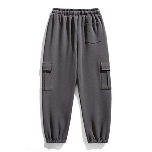 Pantalon de jogging cargo tricoté pour homme, couleur unie, taille mi-haute, taille élastique, coupe décontractée, coupe-vent, respirant, grandes poches, coupe ajustée à la cheville - Product Image 5