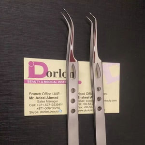 Marque privée Conception personnalisée Grip en acier inoxydable Extensions de cils semi-incurvées à 45 degrés Pince à épiler Volume durable Cils - Product Image 1