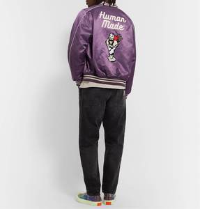 Chaquetas y Abrigos de Béisbol Sukajan de Satén Brillante con Logotipo Personalizado para Hombre, Chaqueta de Algodón, Chaqueta Varsity Letterman, Chaqueta Bomber para Hombre - Product Image 3