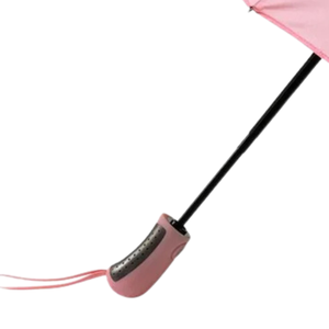 AKA Automatic Mini Hurricane <b>Umbrella</b> <b>Windproof</b> Folding Travel <b>Umbrella</b> Green Pink Embroidered Crest Compact Design - Product Image 2