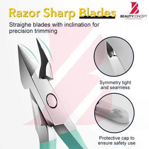 Coupe-cuticules professionnel en acier inoxydable, manche doux au toucher, vert menthe, antidérapant, outils de manucure de qualité supérieure - Product Image 3