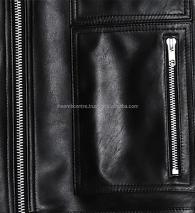 Latest Style Wholesale Men's <b>Slim</b> <b>Fit</b> Winter Canvas Leather <b>Jacket</b> Men's Band Collar Biker Leather <b>Jacket</b> for men - Product Image 2