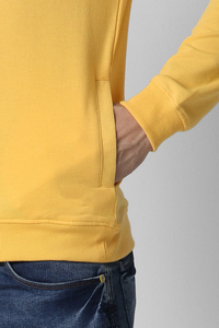 Sudadera de Cuello Redondo Amarilla para Hombre, Sudadera de Punto a Rayas, Corte Regular, Informal, para Otoño, con Bolsillo Lateral - Product Image 6