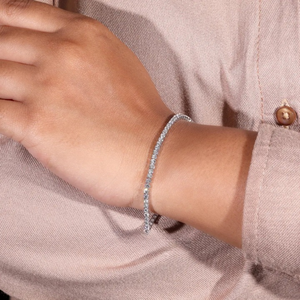 Pulsera de Diamantes Cultivados en Laboratorio, Corte Brillante Redondo de 5 Puntas, de Lujo, para Mujer, Certificada por IGI, Oro de 14K, Elegante, para Bodas y Fiestas - Product Image 5