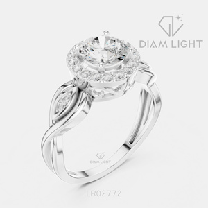 Bague de mariage en or blanc 14 carats avec diamant de laboratoire de 1,00 carat, taille ronde, certifiée IGI, bijou raffiné, cadeau pour fiançailles, mariage ou anniversaire - Product Image 2