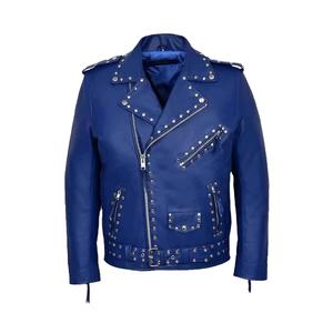 Blouson en cuir style rock punk à col montant de haute qualité pour homme 2026 – Élégant, enduit, style motard, personnalisable avec fermeture éclair avant - Product Image 1