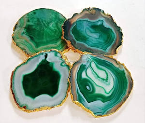 Handmade <b>Resin</b> Plastic Coaster Set Unique Stylish Agate Design Eco-Friendly Natural <b>Stone</b> Home Decorative Craft for Tabletop - Product Image 1