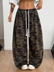 Women's Fashion Camouflage Print Elastic Waist Drawstring Loose Fit <b>Pants</b> Top Private label For Your Brand - Product Image 6