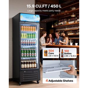 Refrigerador Comercial con Puerta de Vidrio, Enfriador de Bebidas de 15.9 Pies Cúbicos, Exhibidor - Product Image 2