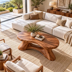 Luxali Modern Solid Wood Coffee Table Living Room Handmade Natural Eco-Friendly Durable Easy Clean Antique Decor Home Furniture - Product Image 4