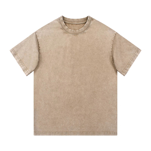 Custom Men Acid <b>Wash</b> Rhinestone TShirt Heavyweight Cotton Oversized Boxy Fit Crew Neck Streetwear High Street Style Front Design - Product Image 6