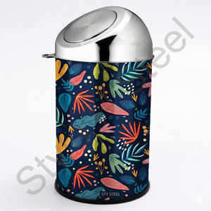 Poubelle à pédale grise durable, couvercle à fermeture silencieuse, poubelles de salle de bain, organisateur de cuisine, poubelle à poussoir, acier inoxydable - Product Image 1