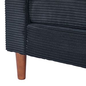 2139 Divano Moderno in Velluto a Coste per Soggiorno e Balcone Nero (2139-BK) - Product Image 6