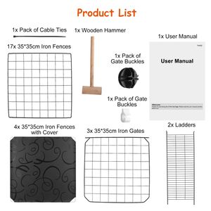 Recinto per Gatti da Interno a 3 Livelli Staccabile con 3 Porte e 2 Scale, Grande Gabbia in Metallo con 1-2 Casette per Gattini - Product Image 2