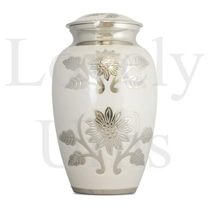 Shimmering Ivory Aluminum Urn Elegant Cremation Container <b>Memorial</b> <b>Keepsake</b> Lightweight Durable Home Decor Funeral Accessories - Product Image 3