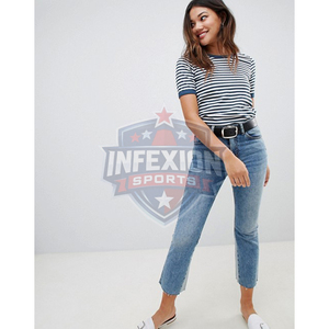 Women's Striped Crew Neck Short Sleeve T-Shirt Regular Fit Casual Spring Summer Cotton Jersey <b>Top</b> - Product Image 1
