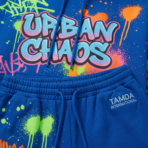 Ensemble survêtement avec sweat-shirt oversize et short de jogging |   Ensemble de survêtement en molleton personnalisé 2 pièces avec capuche - Product Image 6