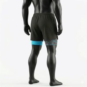Private Label Trending 2 in 1 Men Four-Way <b>Stretch</b> Lightweight Heat-Transfer Printed Compression <b>Shorts</b> Inner Liner Gym Running - Product Image 4