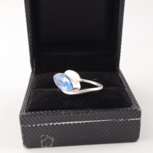 <b>Indian</b> Handmade Designer Eye Patterned Precious Metal Alloy Tanzanite Gemstone <b>Ring</b> for Unisex Wear Party Gifts - Product Image 2