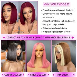 Perruque Lace Front en Cheveux Vietnamiens Remy Ultra-Lisses, Bonnet Élastique, Texture Super Soyeuse, Densité 180%-250%, Poids 200-300g - Product Image 4