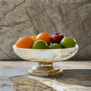 Cuenco de resina hecho a mano más vendido, cuenco de Pedestal con apariencia de mármol, técnica personalizada al mejor precio para aplicaciones de fiestas en casa, hecho en La India - Product Image 1