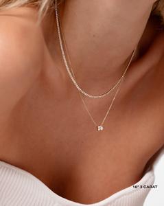 Lab Grown Diamond Tennis Necklaces Custom 14K Solid Gold Graduated Round Pave Set Classic Bridal <b>Choker</b> Luxury Jewelry Wholesale - Product Image 2