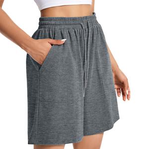 Pantalones cortos de algodón de cintura alta para mujer, ropa deportiva holgada informal de entrenamiento básico, bolsillos, gimnasio de talla grande, transpirable, novedad - Product Image 4