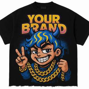 Camisetas Vintage de Alta Calidad con Lavado Ácido Personalizadas para Hombre, Estilo Urbano Oversize, Logotipo DTG Impreso con Técnica Puff de Pedrería - Product Image 4