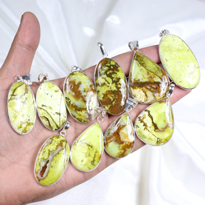 Top Quality Solid 925 Sterling Silver plated Natural Green <b>Opal</b> Gemstone Multi Shape Pendant <b>Necklace</b> For Wholesale Jewelry - Product Image 1