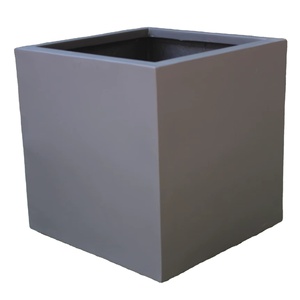 Meilleures ventes, nouvelle arrivée, pots de fleurs KNT modernes de luxe en FRP brun, incassables, légers, pour plantes de jardin, finition rugueuse - Product Image 1