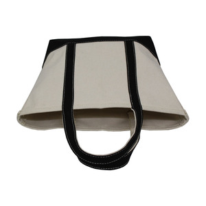 Sac de bateau en toile naturelle 20 oz, robuste et durable, avec base inférieure à poignée garnie de noir, idéal pour la promotion et la publicité - Product Image 4