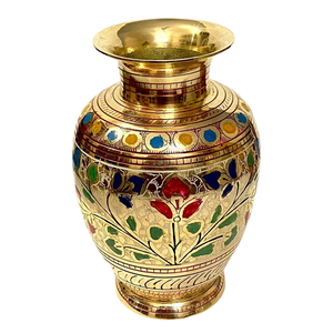 Jarrón de flores árabe vintage de latón de alta calidad, grabado con acabado pulido, para decoración del hogar y decoración de mesa. - Product Image 5