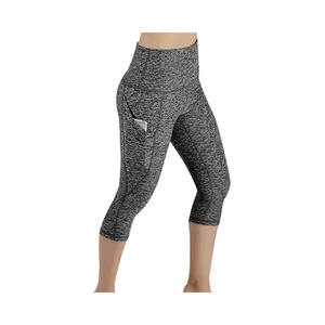 Leggings de yoga taille haute respirants sans couture, collants de sport ajourés avec empiècements en maille, pantalons de compression pour la course, vêtements de sport personnalisés OEM - Product Image 4