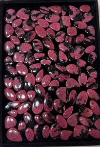 Lote al por mayor de cabujones de rodonita natural, piedras preciosas sueltas, 1 kg, $120, envío gratis, certificado por terceros, suministros para fabricación de joyas. - Product Image 2