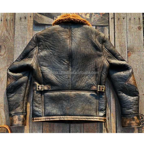 Chaqueta de Cuero Genuino Personalizada para Hombre, Chaqueta Clásica de Motociclista, Chaqueta Bomber - Product Image 2